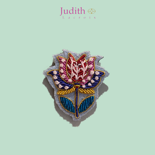 Broche - Fleur bleue
