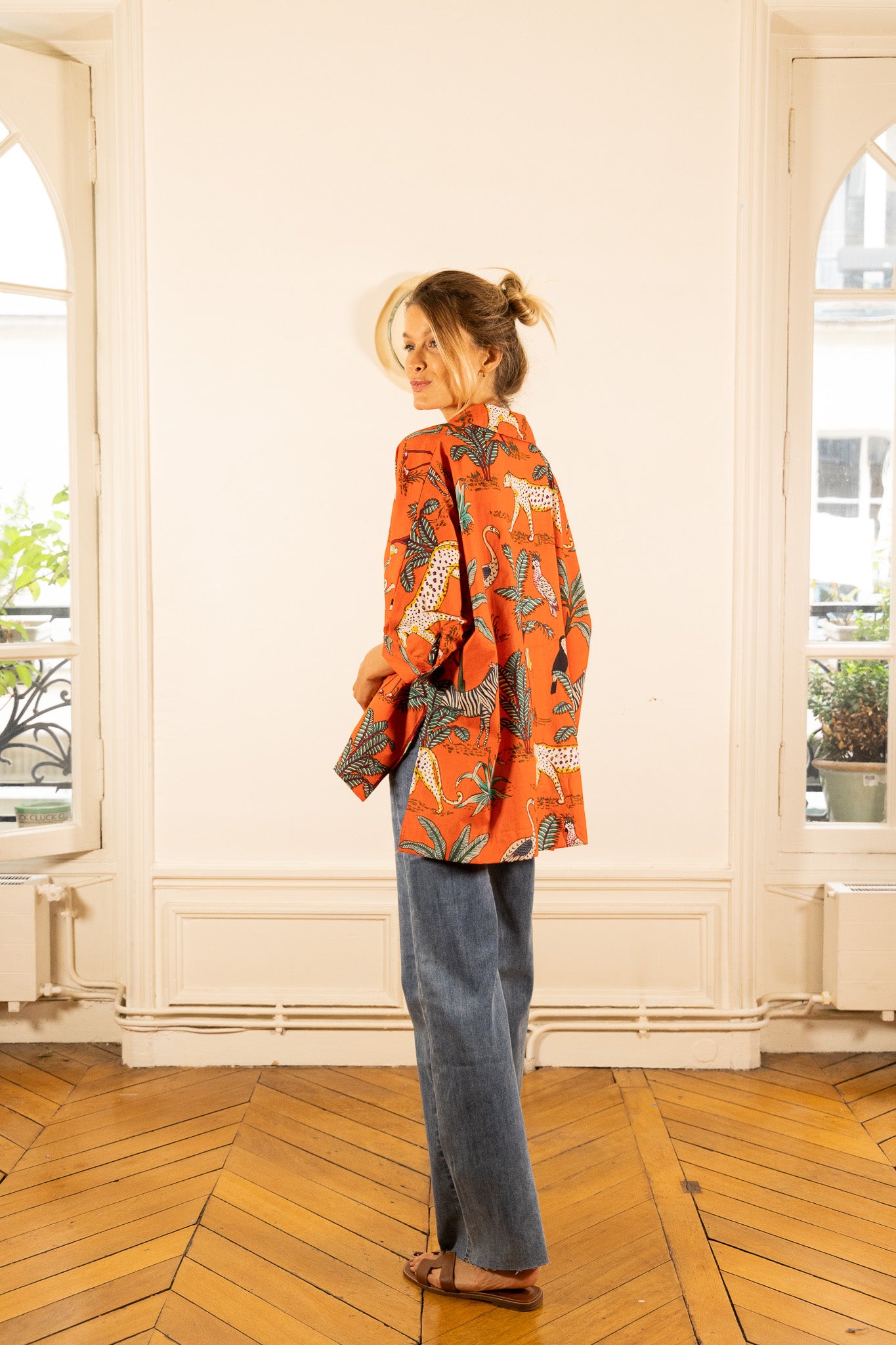 NOLA JUNGLE GREEN BLOUSE