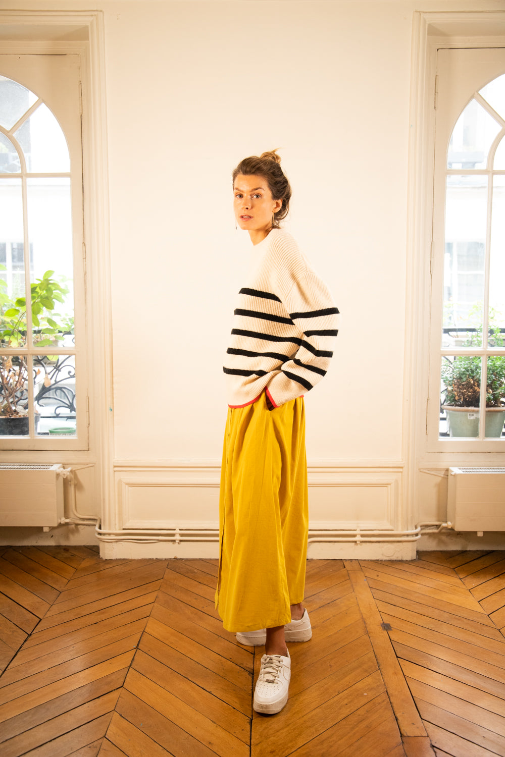 JUPE CELIA VELOURS SAFRAN