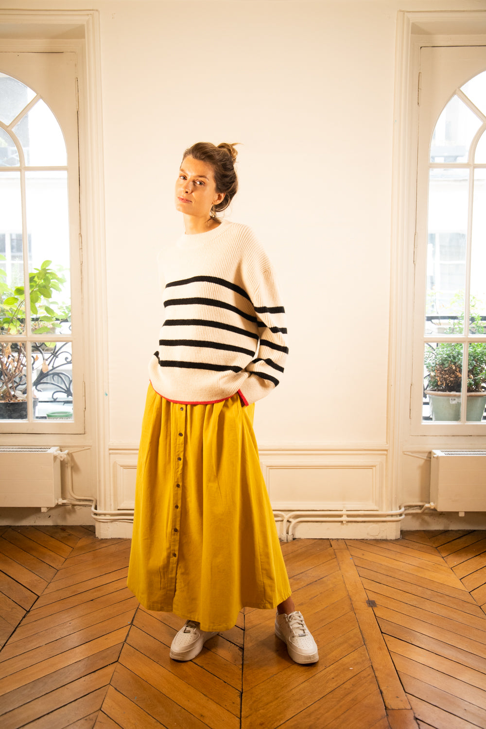 JUPE CELIA VELOURS SAFRAN