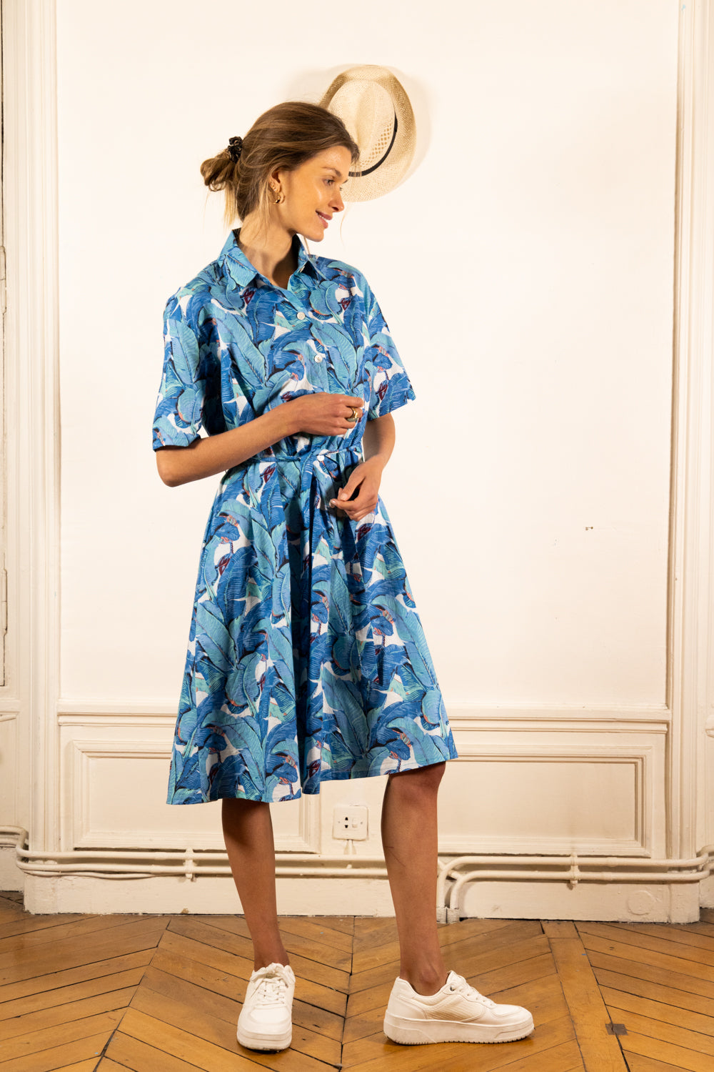 KIARA BLUE LEAF DRESS