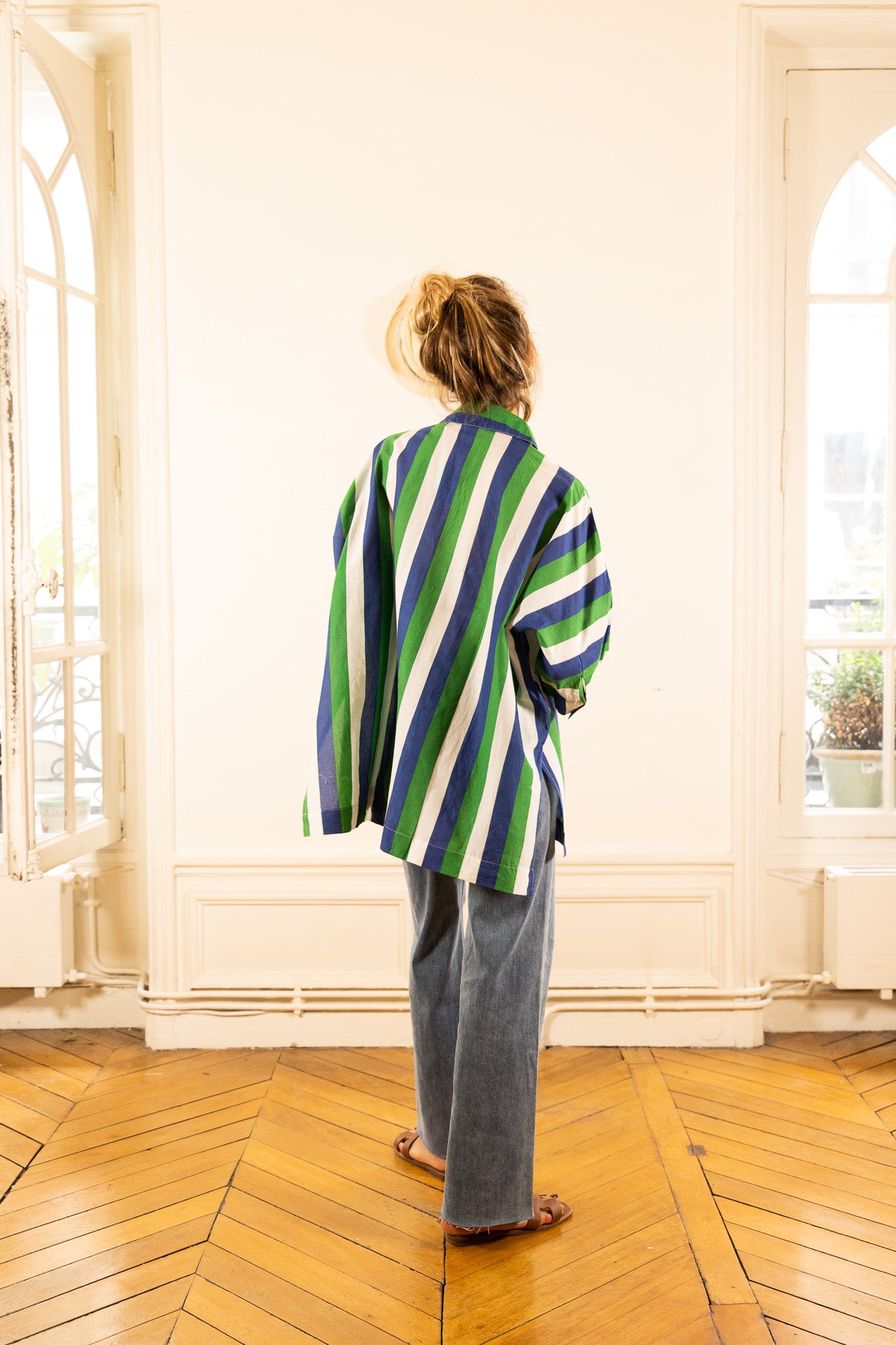 NOLA ORLEANS GREEN BLOUSE