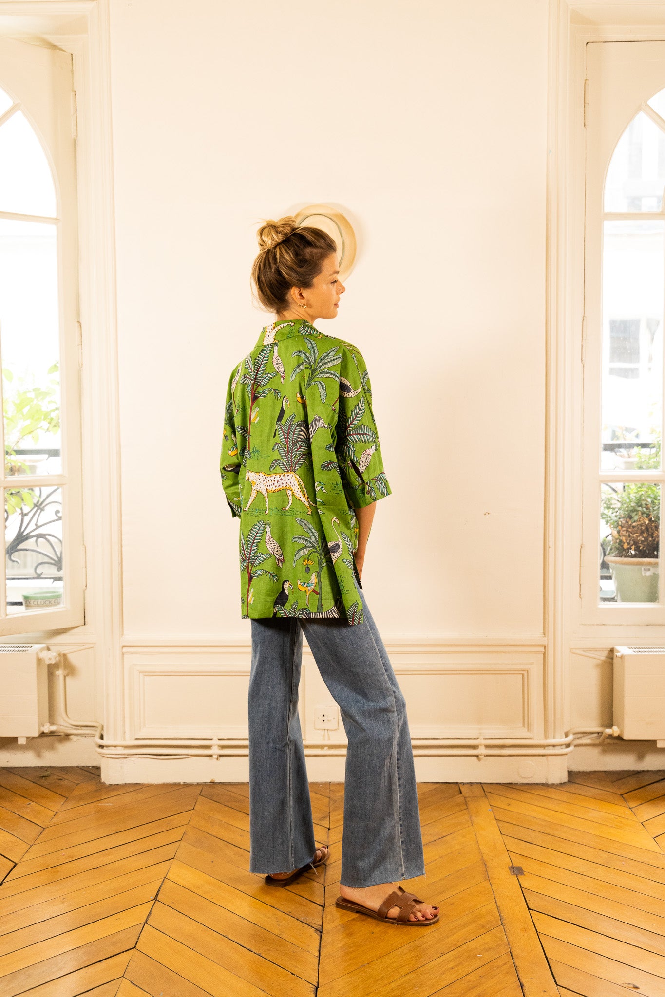 NOLA JUNGLE GREEN BLOUSE