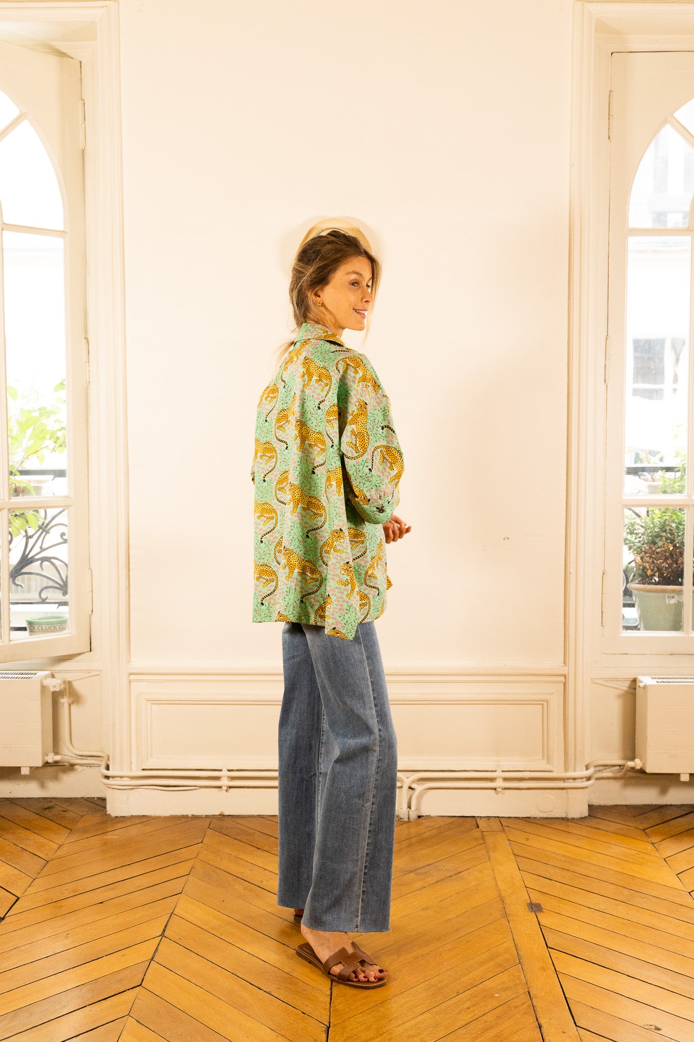 NOLA TIGER GREEN BLOUSE