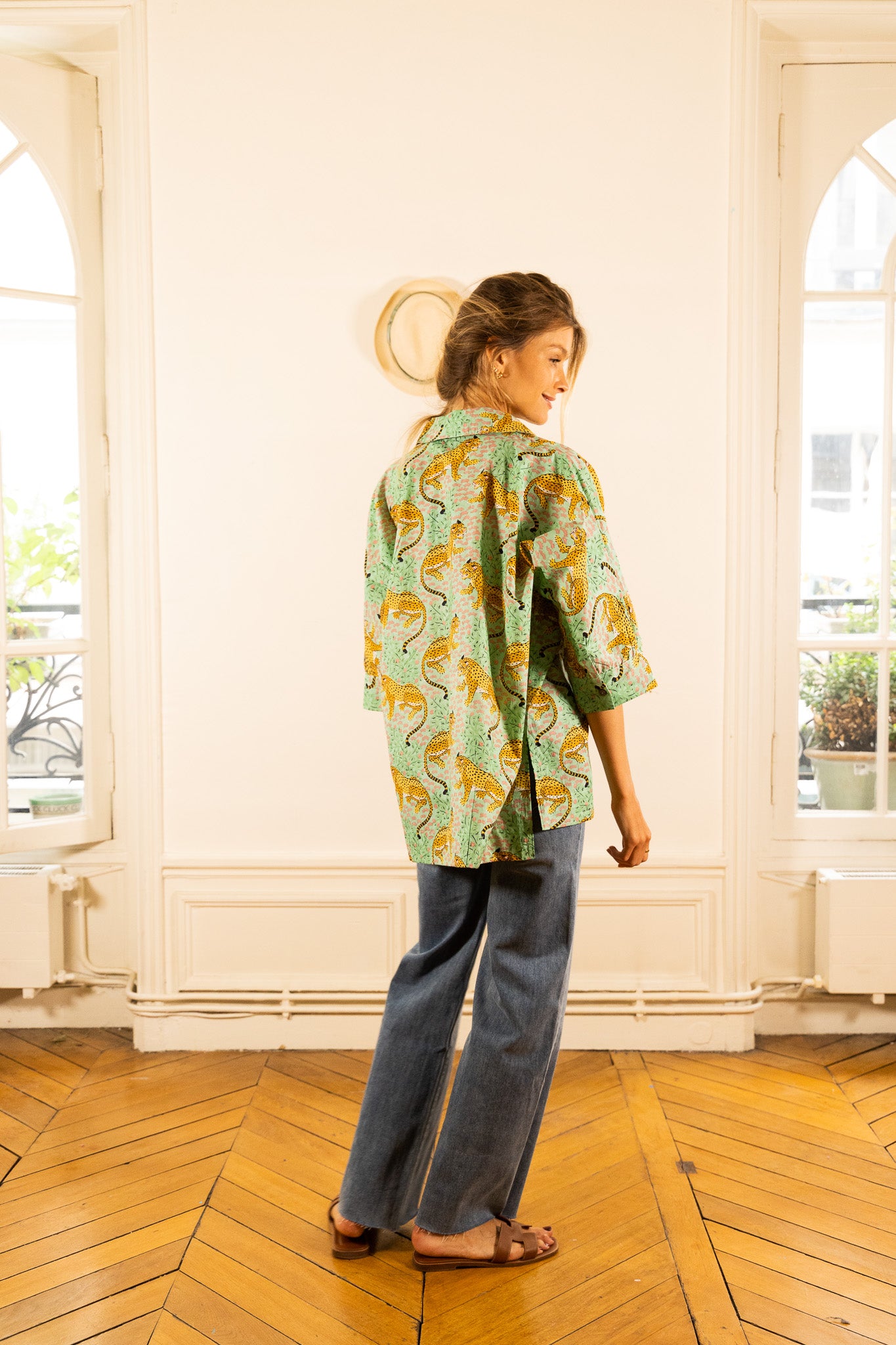 NOLA TIGER GREEN BLOUSE