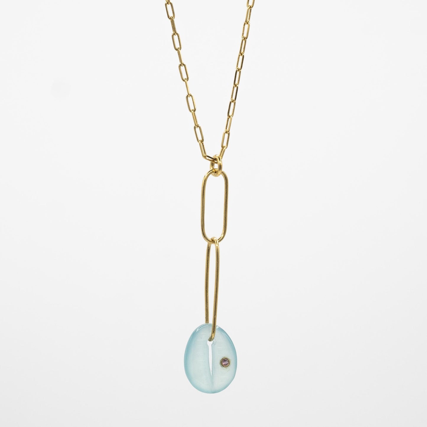 collier or vermeil pierre semi précieuse calcédoine bijoux femme joaillerie bijouterie paris