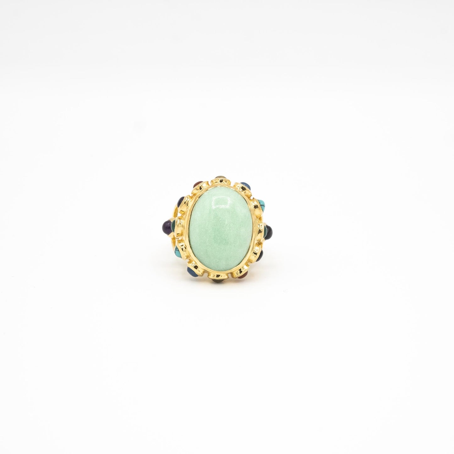 bague vermeil coquillage pierre semi précieuse chrysoprase verte bijoux femme joaillerie bijouterie paris créateur