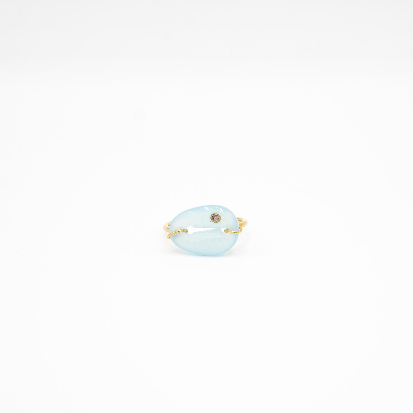 bague vermeil coquillage pierre semi précieuse calcédoine bleu bijoux femme joaillerie bijouterie paris créateurs