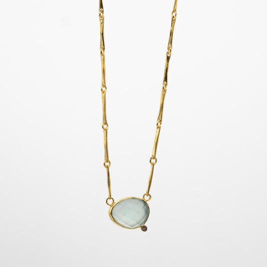 INES CHALCEDOON-VERMEIL-HALSKETTE