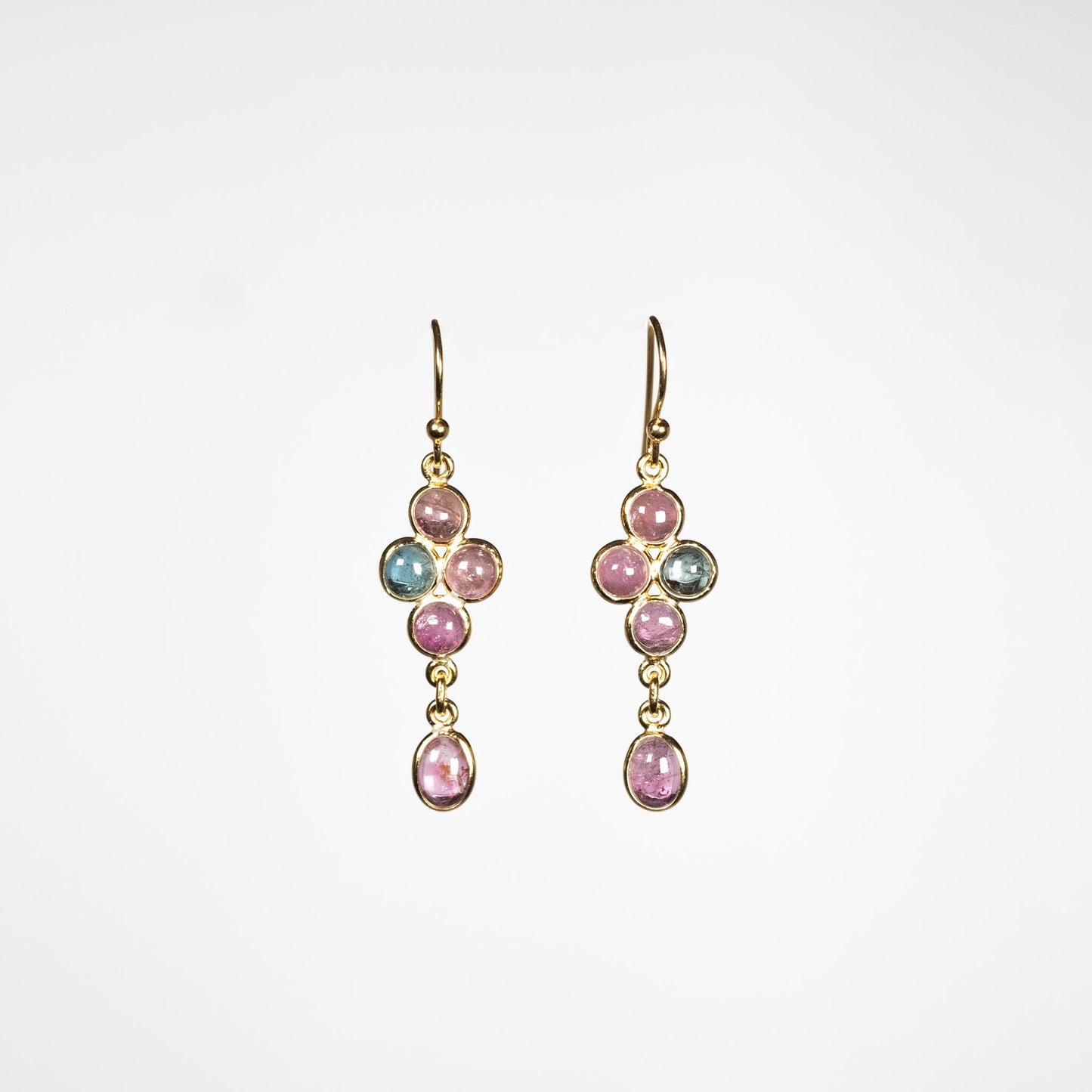boucles d'oreilles or vermeil dormeuse pierre semi précieuse tourmaline joaillerie création bijouterie paris bijoux femme