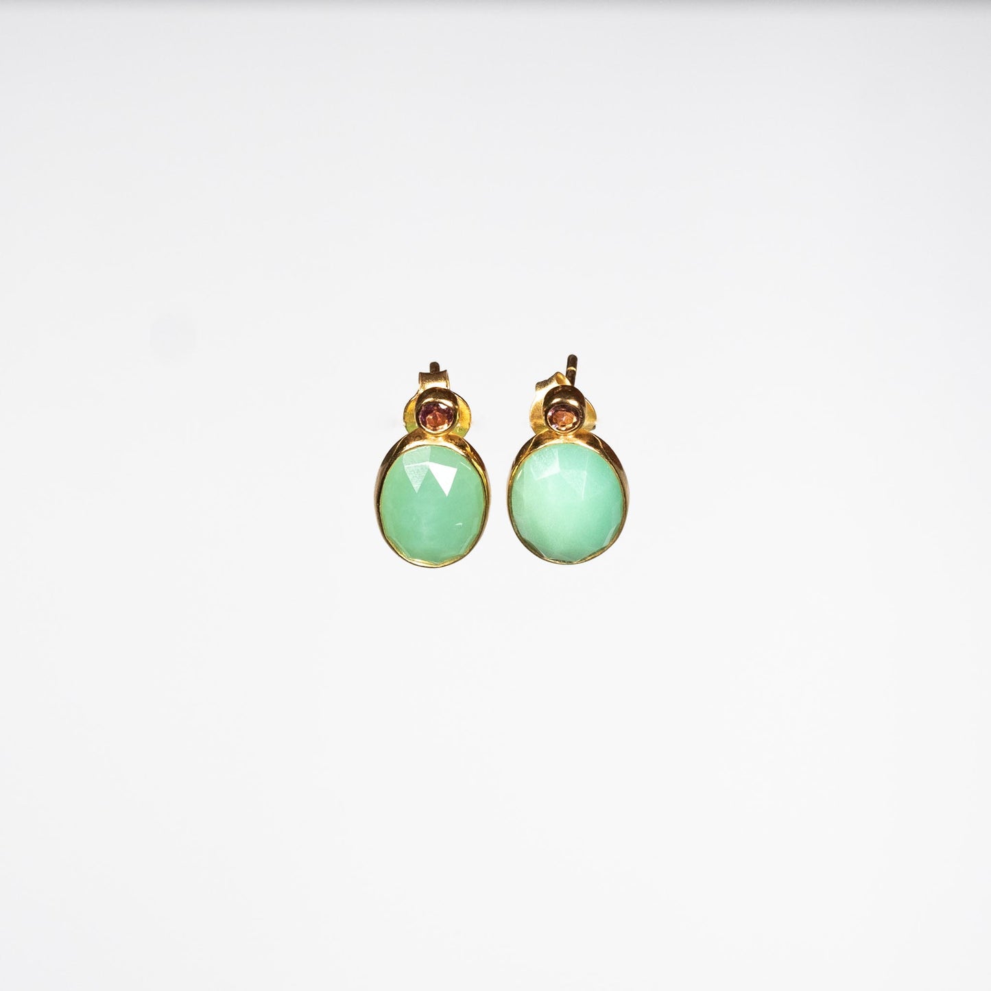 boucles d'oreilles or vermeil pierre semi précieuse chrysoprase tourmaline bijoux femme joaillerie bijouterie paris créateurs