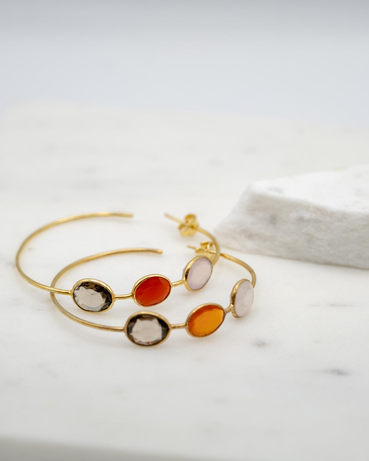 créoles or vermeil pierre semi précieuse joaillerie création bijouterie paris bijoux femme