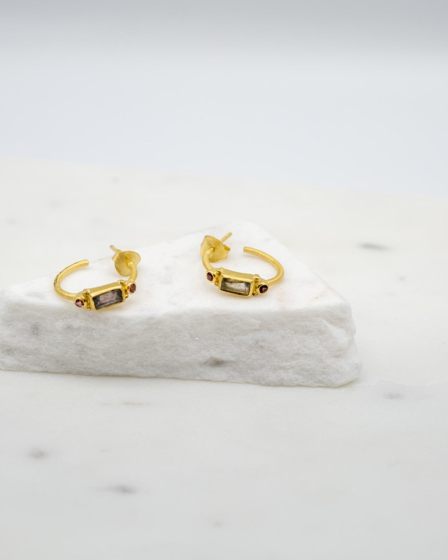 créoles or vermeil pierre semi précieuse tourmaline joaillerie création bijouterie paris bijoux femme