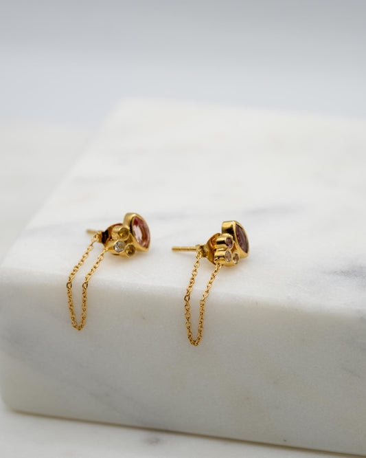 boucles d'oreilles or vermeil pierre semi précieuse tourmaline bijoux femme joaillerie bijouterie paris créateurs