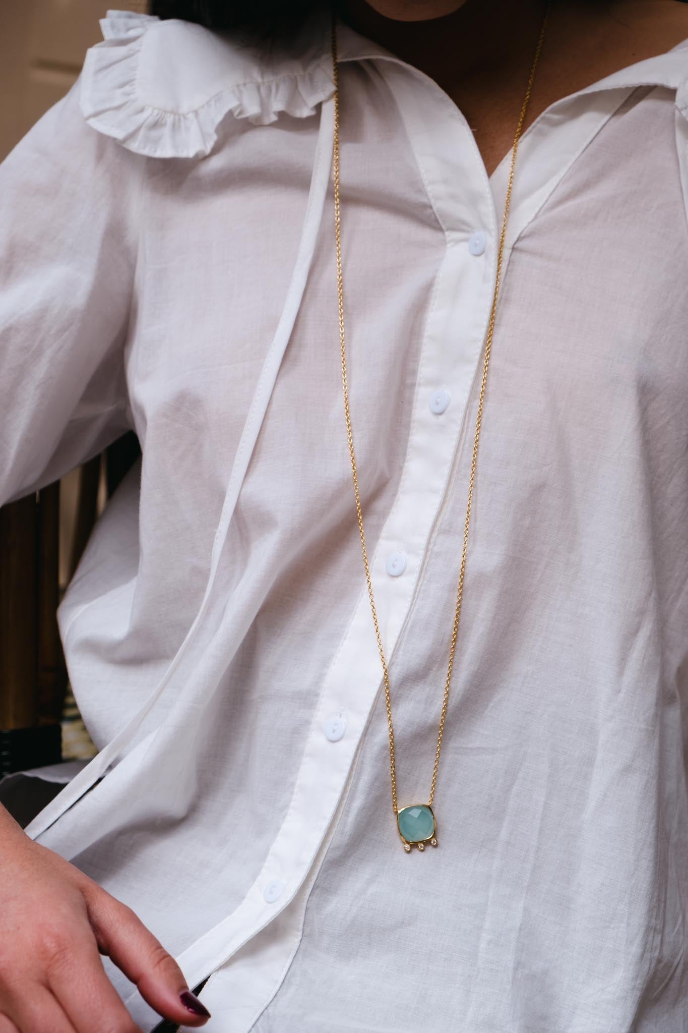CHALCEDONY LUNA NECKLACE