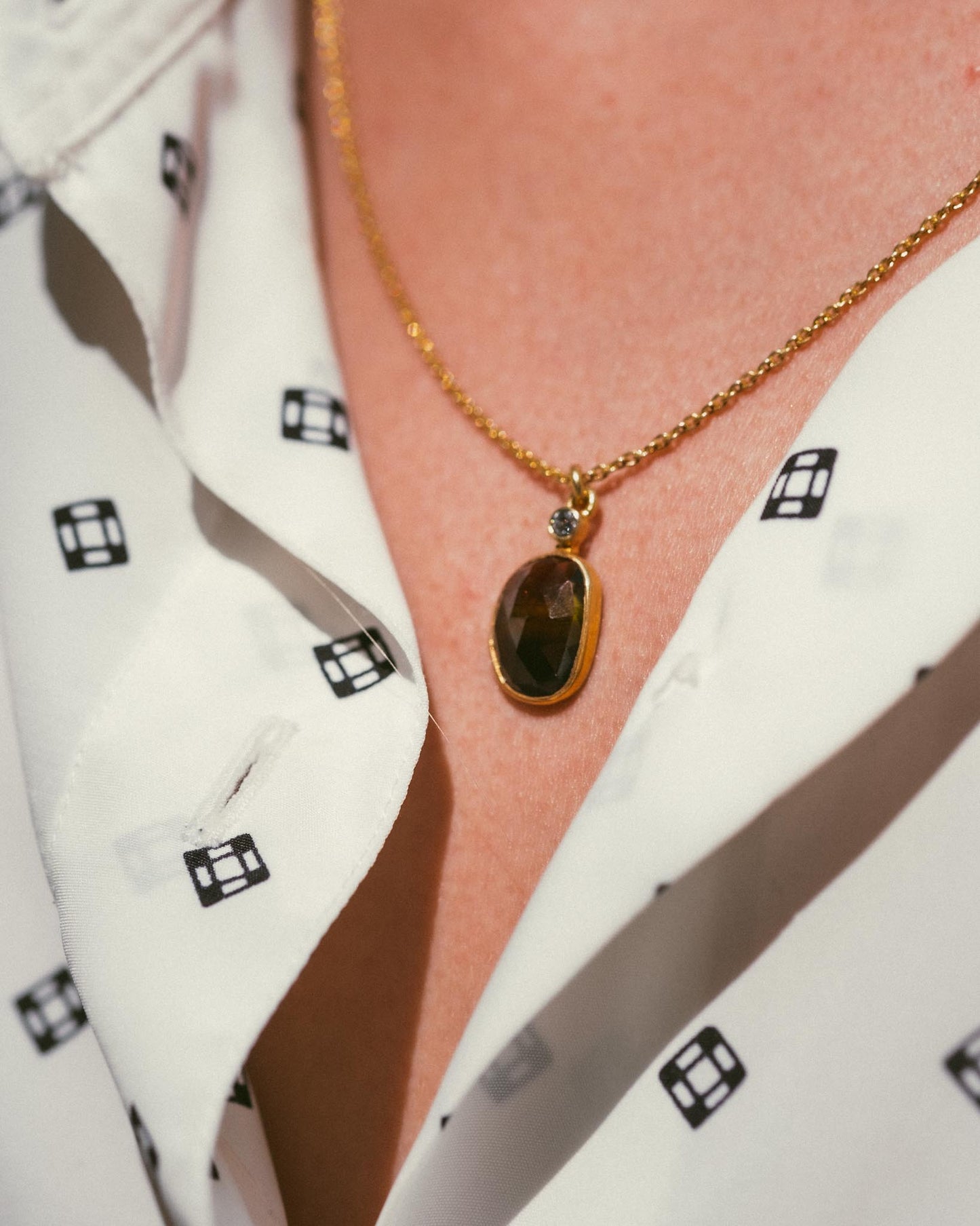 collier or vermeil pierre semi précieuse tourmaline bijoux femme joaillerie bijouterie paris