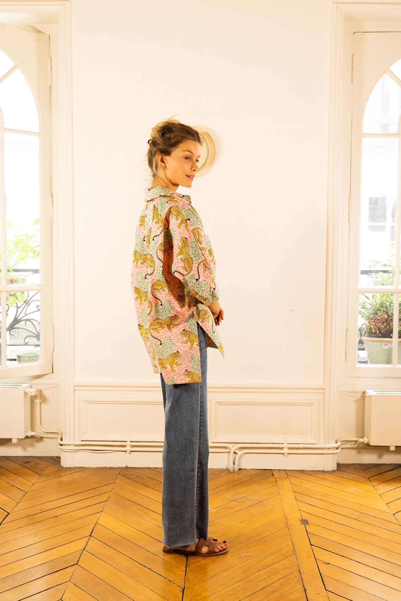 BLOUSE NOLA LEOPARD ROSE