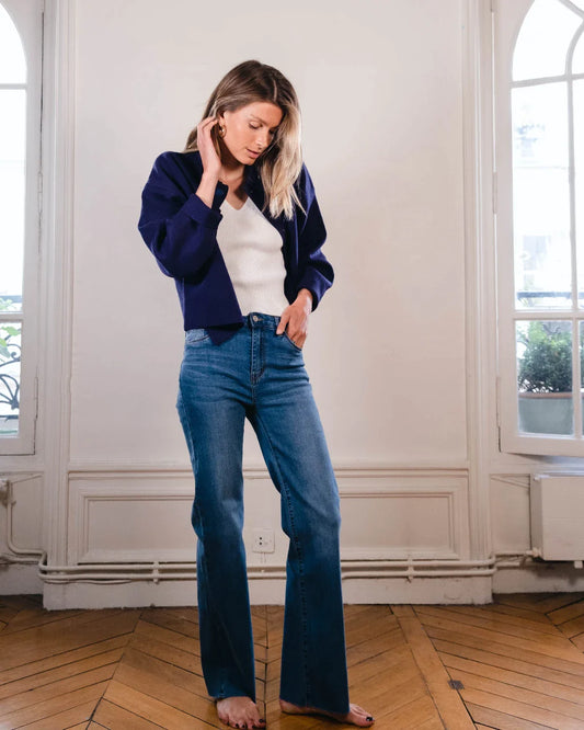 pantalon droit femme jean brut création paris pret-à-porter vêtements femme