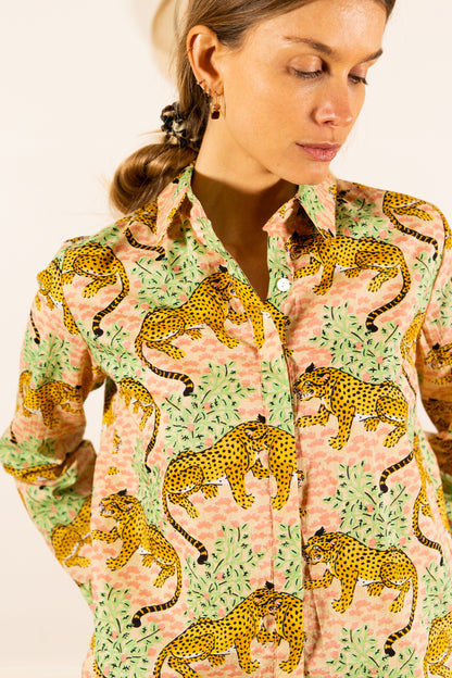 CHEMISE HIDEKI TIGRE ROSE