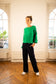 pantalon noir droit velours taille basse vetements femme création paris