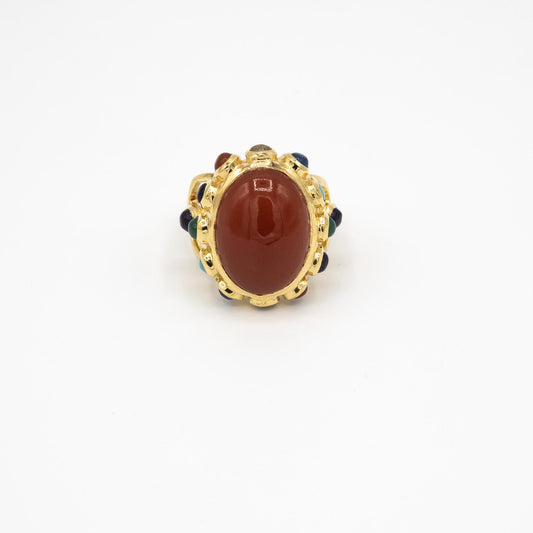 bague or vermeil pierre semi précieuse cornaline bijoux femme joaillerie bijouterie paris créateurs