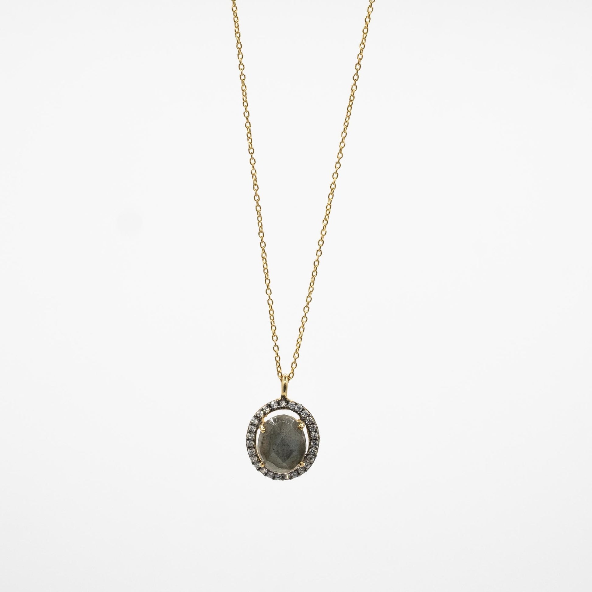 collier or vermeil pierre semi précieuse labradorite zirconia bijoux femme joaillerie bijouterie paris