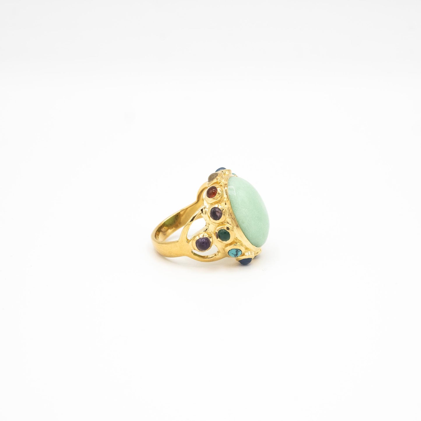 bague vermeil coquillage pierre semi précieuse chrysoprase verte bijoux femme joaillerie bijouterie paris créateur