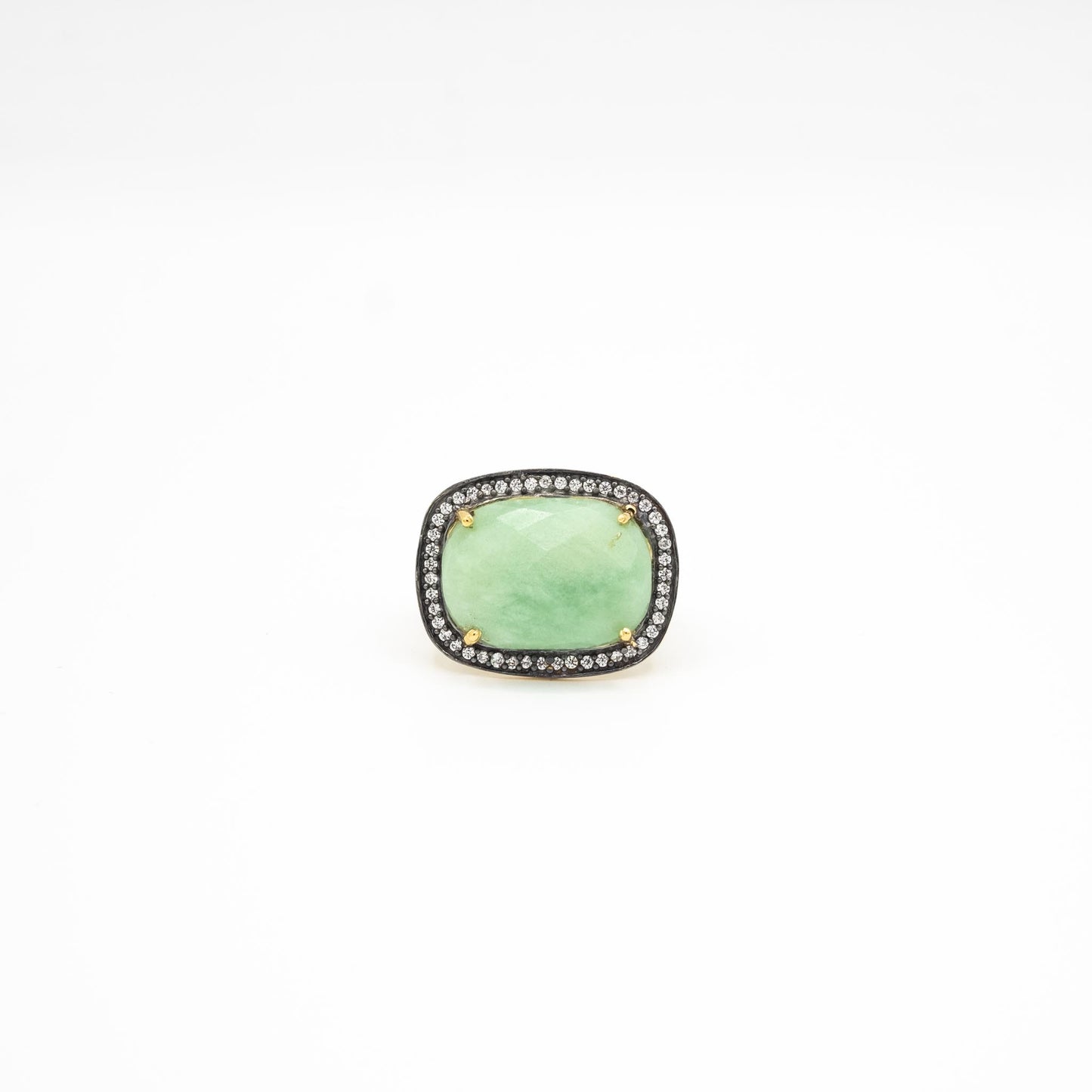 bague or vermeil pierre semi précieuse chrysoprase zirconias bijoux femme joaillerie bijouterie paris créateurs