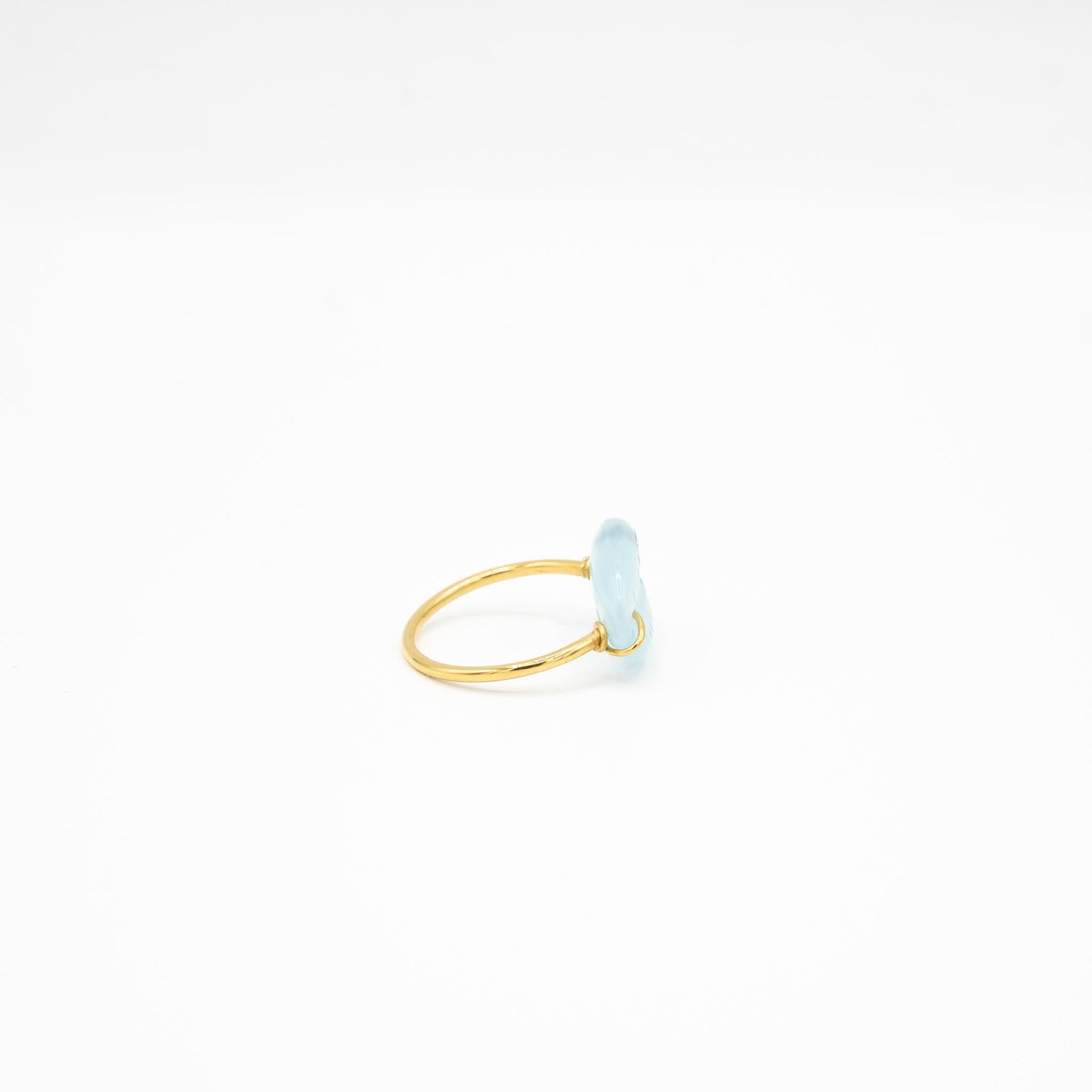 bague vermeil coquillage pierre semi précieuse calcédoine bleu  bijoux femme joaillerie bijouterie paris créateurs