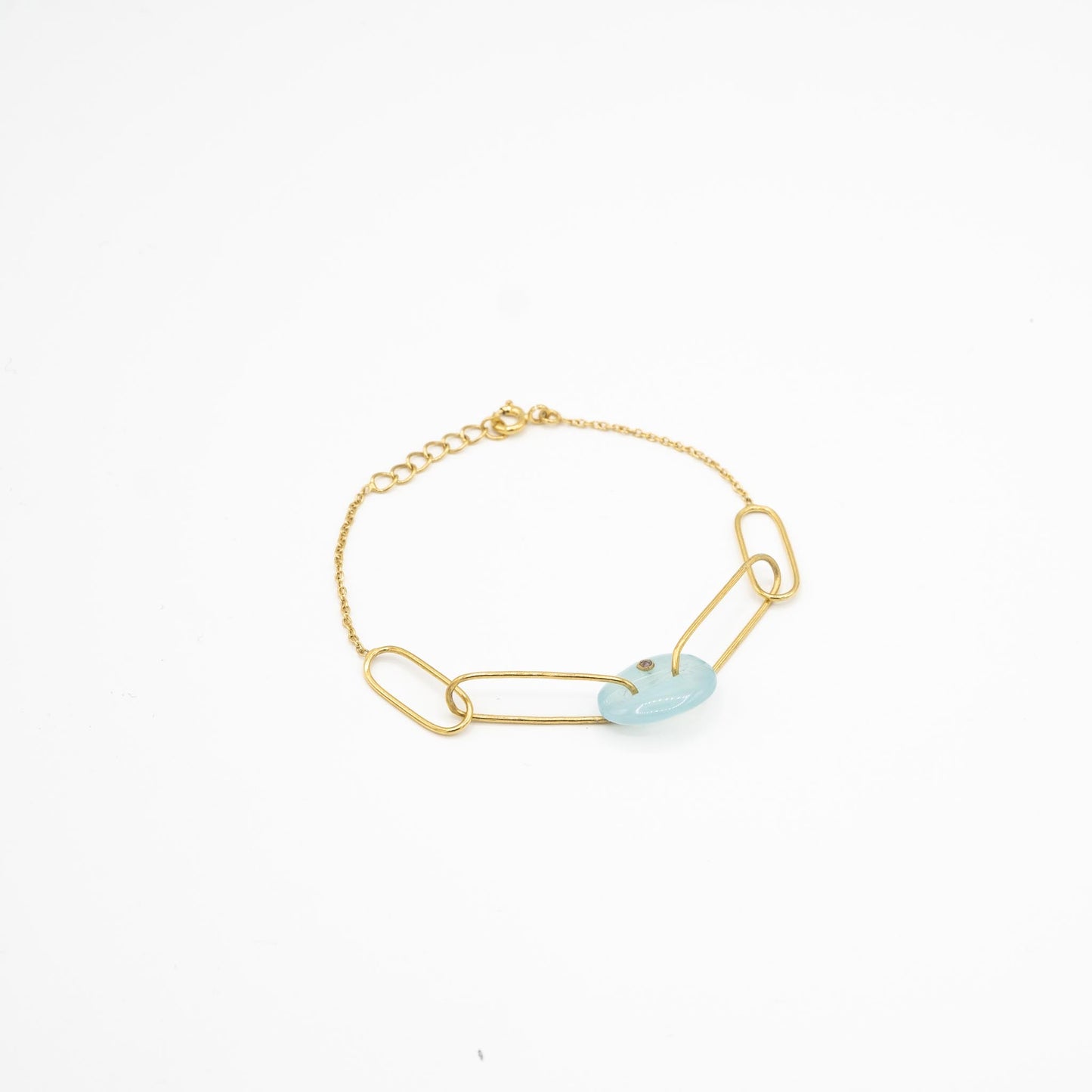 bracelet or vermeil pierre semi précieuse calcédoine bijoux femme joaillerie bijouterie paris créateurs