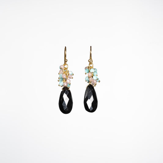 boucles d'oreilles or vermeil dormeuse pierre semi précieuse onyx noir joaillerie création bijouterie paris bijoux femme