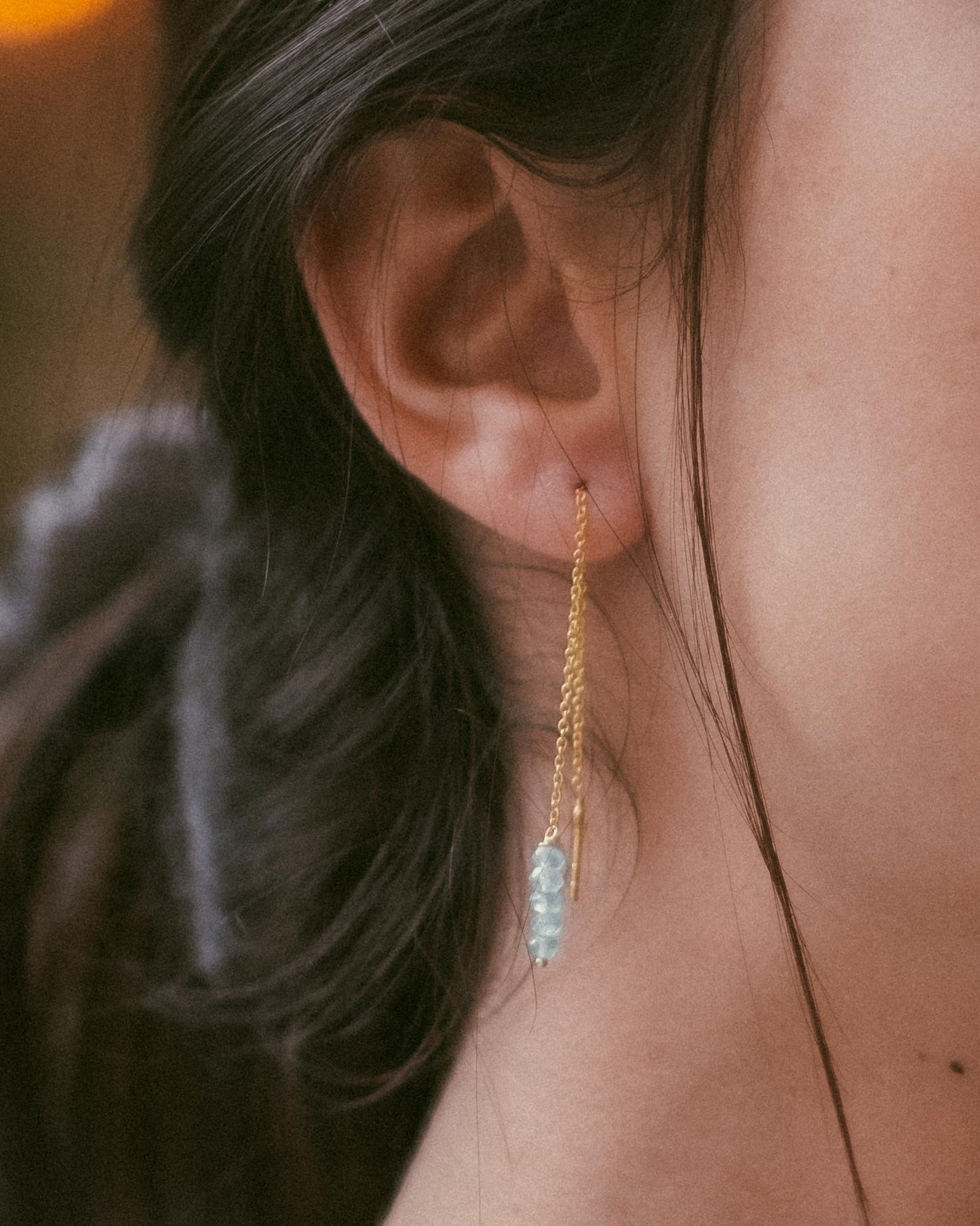 boucles d'oreilles or vermeil pierre semi précieuse calcédoine bijoux femme joaillerie bijouterie paris créateurs