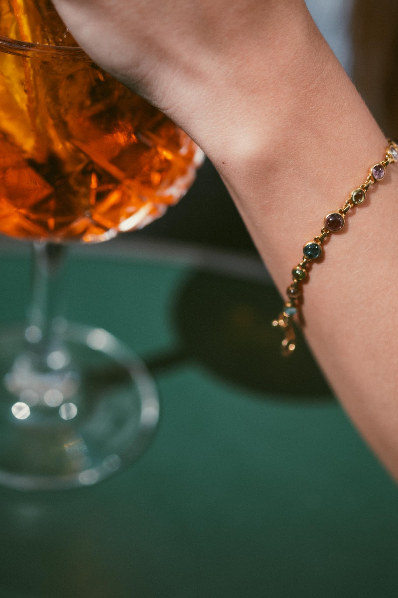 bracelet or vermeil pierre semi précieuse tourmaline bijoux femme joaillerie bijouterie paris