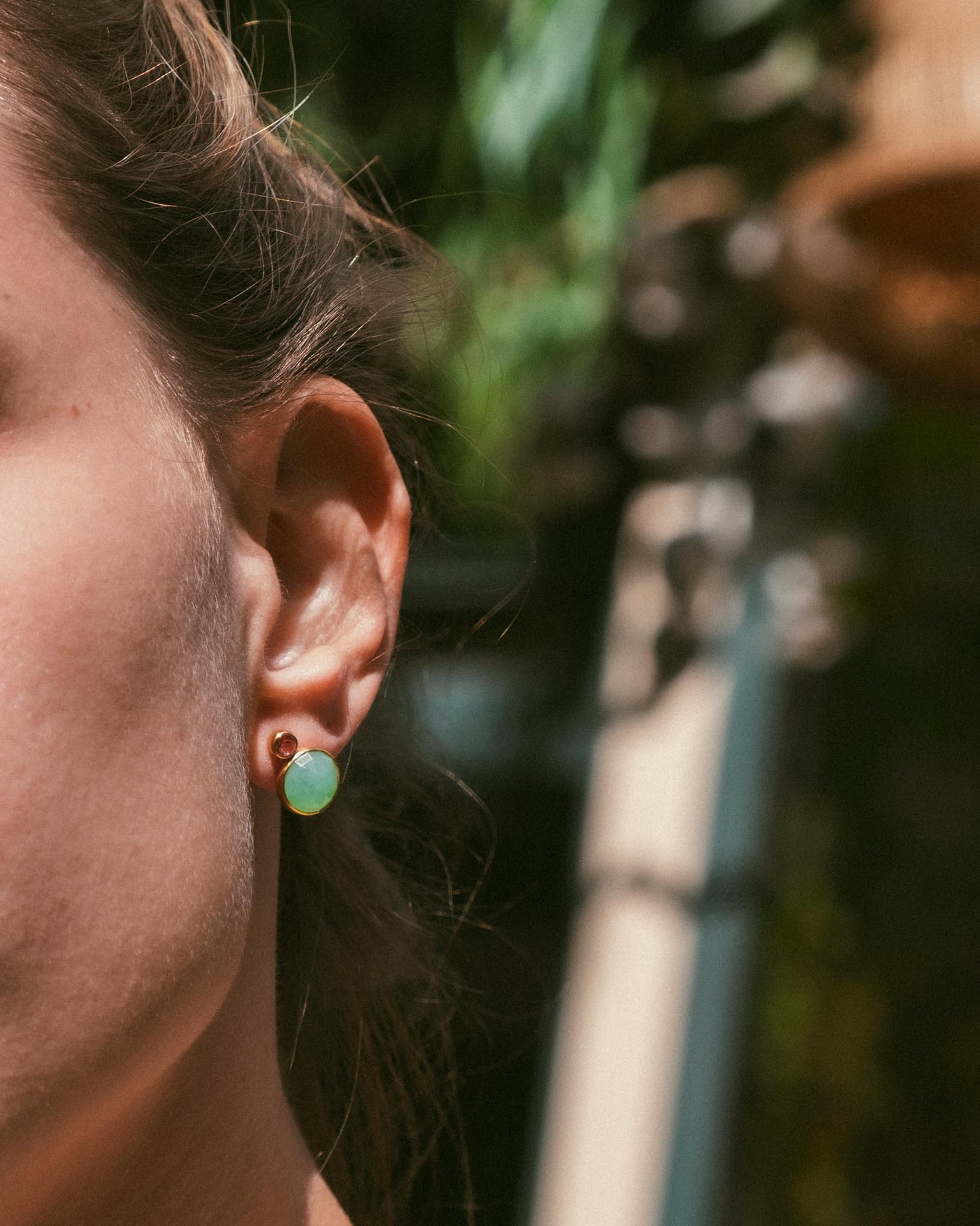 boucles d'oreilles or vermeil pierre semi précieuse chrysoprase tourmaline bijoux femme joaillerie bijouterie paris créateurs