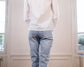 pantalon droit femme jean délavé création paris pret-à-porter vêtements femme